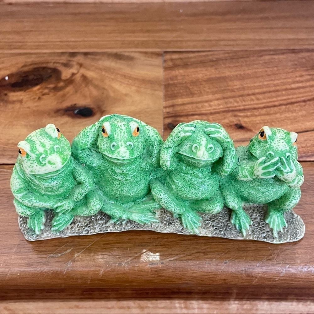 Vintage Frogs Figurine See No Evil, Hear No Evil, Speak No Evil Confucius Decor - Picture 5 of 9